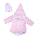 NICOL Zimný dojčenský kabátik s čiapočkou Kids Winter Ružová 68 4-6m