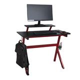 KONDELA PC stôl / herný , červená / čierna , LATIF
