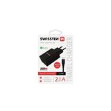 SWISSTEN síťový adaptér Smart IC 2x USB 2,1A Power plus datový kabel / microUSB 1,2m černý