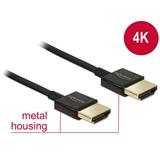 DELOCK Cable High Speed HDMI with Ethernet A male - 3D 4K 3m Slim 84774