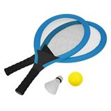 RULYT Set na plážové hry tenis / badminton 2xraketa , soft loptička , badm . Košík , modrá