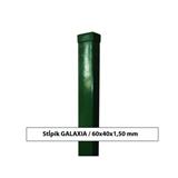 RETIC Plotový stĺpik GALAXIA ZN+PVC 60x40x1,5x2400, zelený