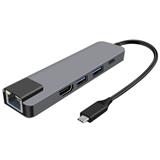 W+G W plus G USB Hub USB-C/HDMI, RJ45 , 2x 3.0, USB-C 8554 strieborný