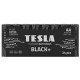 TESLA BLACK plus alkalická baterie AA LR06 , tužková , fólie 24 ks 1099137267