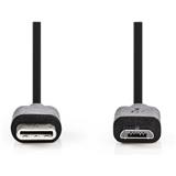 NEDIS kabel USB 2.0/ zástrčka C - micro B / černý / 1m