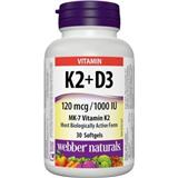 WN PHARMACEUTICALS Webber Naturals Vitamín K2+D3 120 mcg/1000 IU cps mäkké gélové kapsuly 1x30 ks