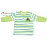 MAMATTI Polo tričko dlhý rukáv - FROG - zelené / prúžky
