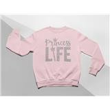 KIDSBEE Moderná detská dievčenská mikina Princess Life - růžová , veľ . 104