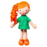BABY ONO Látková bábika Hannah - oranžová / zelená