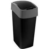 Odpadkový kôš CURVER Kôš PACIFIC FLIP BIN 45L, čierno / šedý , na odpad