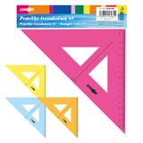 Junior - Pravítko trojuholník s ryskou 16 cm , transparentné / farebné na blistri