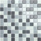 MAXWHITE CH4018PM Mozaika sklenená šedá biela 30x30cm sklo