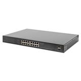 DIGITUS Přepínač Gigabit Ethernet PoE 16portový plus 2 SFP, 380W rozpočet DN-95347