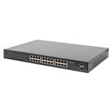 DIGITUS Přepínač Gigabit Ethernet PoE, 24portový plus 2 SFP, 380W rozpočet DN-95348