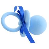 JKBOX Zamatová krabička Modrý Cumlík s mašľou na prsteň alebo náušnice kôstky IK026