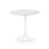 Stôl jedálenský HALMAR Denver okrúhly jedálenský stôl biely mramor / biela