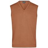 JAMES & NICHOLSON Pánsky sveter bez rukávov JN657 - Camel | XL