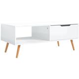 VIDAXL SHUMEE Konferenčný stolík biely vysoký lesk 100 × 49,5 43 cm drevotrieska, 326792