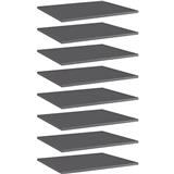 VIDAXL SHUMEE Přídavné police 8 ks šedé vysoký lesk 60x50x1,5 cm dřevotříska 805281