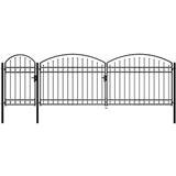 VIDAXL SHUMEE Záhradná plotová bránka s oblúkom oceľová 2×5 m čierna 144372