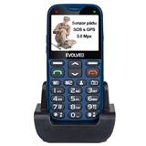 EVOLVE EasyPhone XG, mobilní telefon pro seniory s nabíjecím stojánkem, modrá