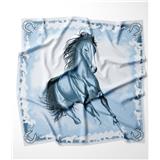 Vega Hodvábna šatka Kôň - modrý, 90 x 90cm VVEGALM-KON-MO