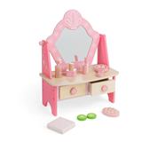 BIGJIGS Drevený kozmetický stolík ružový