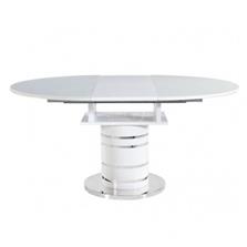 KONDELA Jedálenský stôl rozkladací, biela vysoký lesk HG, ZAMON