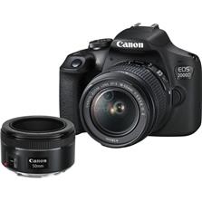 CANON Digitálny fotoaparát EOS 2000D plus 18-55 IS II 50 1.8 S čierny 2728C022AA