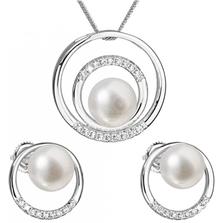 EVOLUTION GROUP Súprava strieborných šperkov s pravými perlami Pavona 29038.1 náušnice, retiazka, prívesok striebro 925/1000