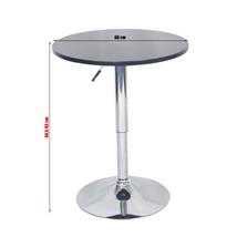 Stoly barové KONDELA Barový stôl s nastaviteľnou výškou, čierna, BRANY New