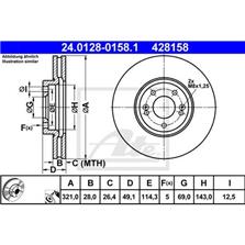 ATE Brzdový kotúč 321,0mm, vetraný 24.0128-0158.1 24012801581