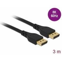 DELOCK DisplayPort kabel 8K 60 Hz 3 m DP certifikováno bez západky