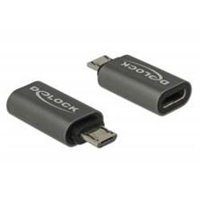 DELOCK Adaptér USB 2.0 Micro-B samec na Type-C 2.0 samice antracit 65927