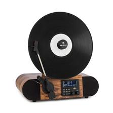 AUNA Verticalo SE DAB, retro gramofón, plus FM tuner, USB, BT, AUX, drevo