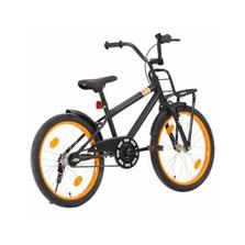 Bicykel VIDAXL Detský s predným nosičom čierny a oranžový 20 palcový 92192