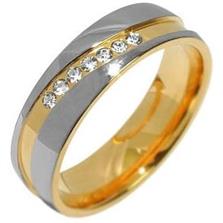 SILVEGO Snubný oceľový prsteň pre ženy Mariage RRC2050-Z 60 mm