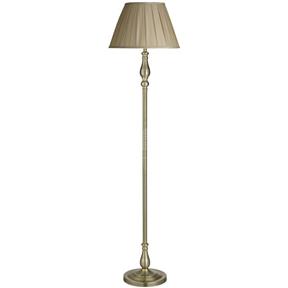 Svietidlo SEARCHLIGHT 5029AB FLOOR LAMP, ANTIQUE BRASS, MINK PLEATED SHADE
