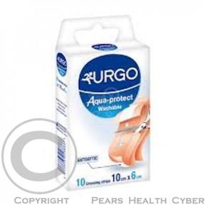 URGO Aqua-protect Náplasť antiseptická, umývateľná, strips, 10cm x 6cm, 1x10 ks