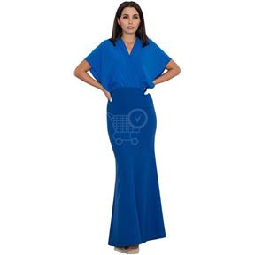 FIGL Elegantné modré dlhé šaty M577 Veľkosť: L