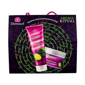 DERMACOL Aroma Ritual Grape & Lime sada sprchový gel 250 ml plus tělový peeling 200 ml pro ženy