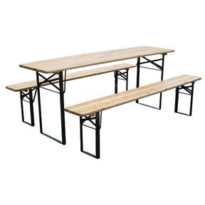 SLOVAKIA TREND Set pivny DORTMUND Max, stôl 220x70x77 cm, 2x lavica 220x25x47 drevo 27 mm
