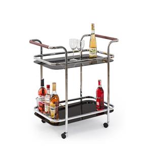 HALMAR Bar-7 servírovací stolík na kolieskach čierna / chróm
