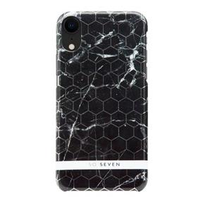 SO SEVEN Fashion Milan Hexagonal Marble Black/Silver pro iPhone XR