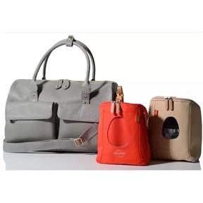 PACAPOD LORETO sivá - luxusná kožená prebaľovacia taška