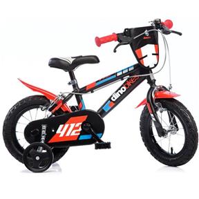 Bicykel DINO BIKES - Detský 12" 412US čierno-červený