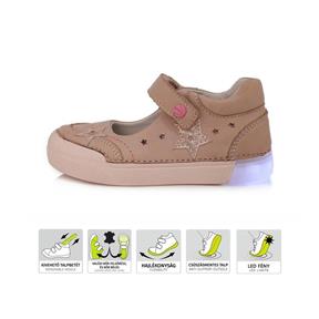 D.D.STEP LIGHT svietiace kožené topánky Hviezda - Pink Veľkosť~obuvi 36