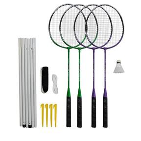 RULYT Badmintonový set 4x raketa, 1x míček, síť, vak