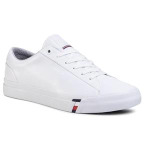 TOMMY HILFIGER Sneakersy - Corporate Leather Sneaker FM0FM02672 White YBS 44