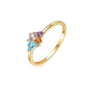 IZLATO Zlatý prsteň s drahými kameňmi a diamantmi 0.010 ct Ruthie IZBR592